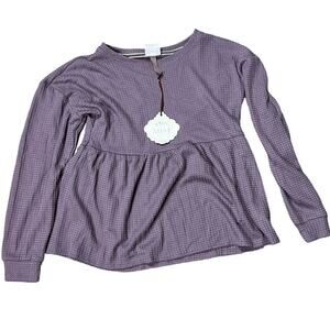 Knox Rose Hazy Lilac Purple Long Sleeve Babydoll Blouse - Size Small - NWT